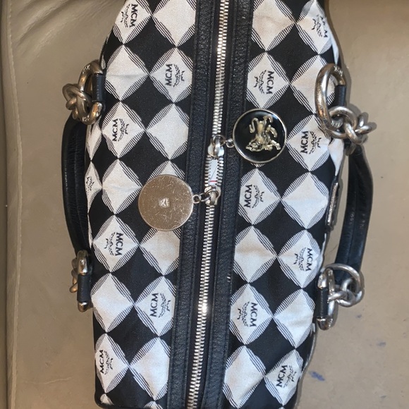 Authentic MCM Boston Bag W/silver hardware - Picture 7 of 12